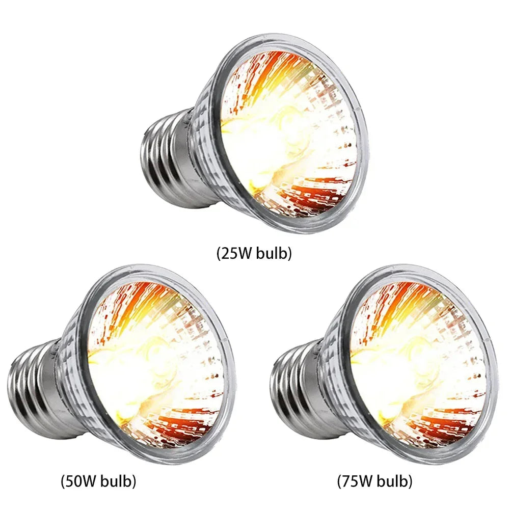 1-20PCS 25/50/75W UVA+UVB Reptile Lamp Bulb Turtle Basking Heating Light UV Light Bulbs Full Spectrum Sunlamp for Amphibians