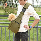 Double Sided Pet Carrier Bags Adjustable Strap Comfortable Pet Messenger Bag with Safety Harness Large Capacity Pet Shoulder Bag