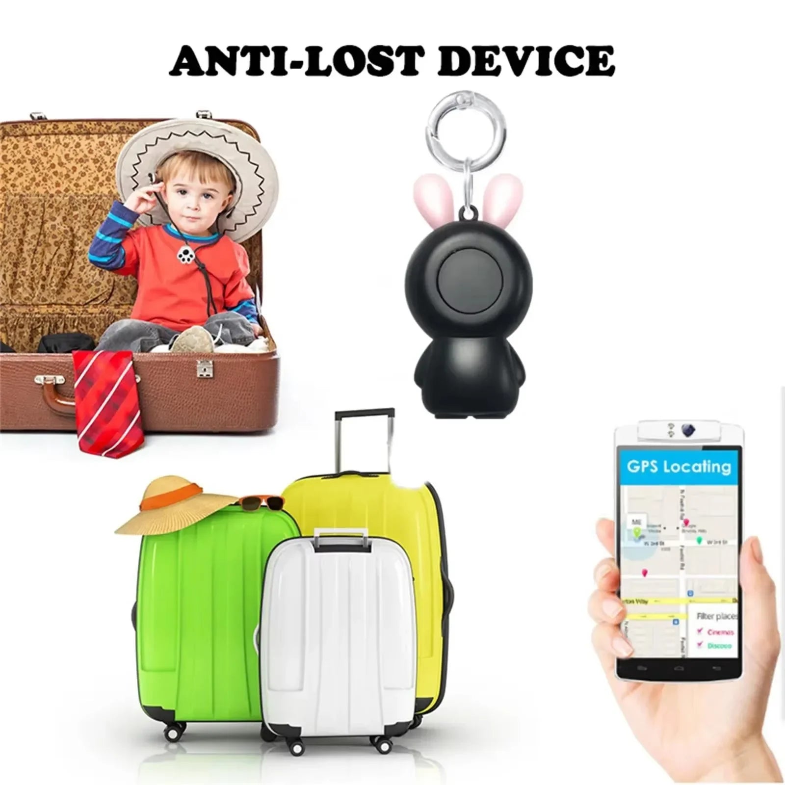 Mini Smart GPS Bluetooth Anti-Loss Tag - Real-Time Location Finder for Keys, Pets, Dogs, Cats & Kids