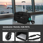 Pet Travel Crate with Wheels (23 Inch, 35lbs Capacity, Telescopic Handle)
