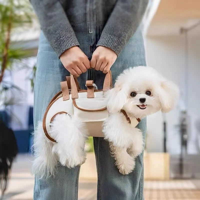 Fashion Dog Lift Harness Pet Carrier Bag Portable Breathable Multifunctional Traction Backpack for Outdoor Dog Sling Carrier