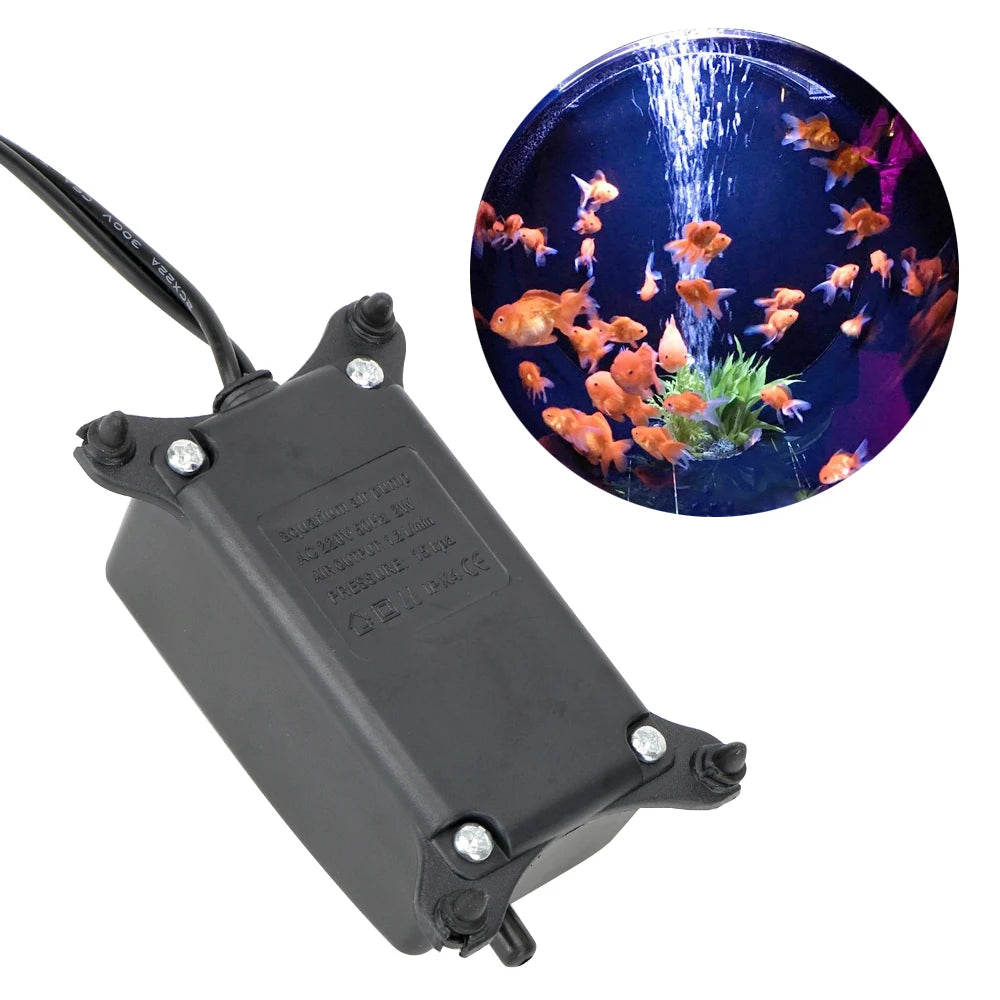 Aquarium Air Pump Oxygen Aerator (Adjustable Flow, Multi-Outlet, Fish Tank & Pond)