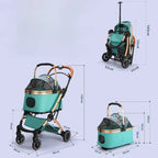 Portable Multifunctional Pet Stroller Detached Vehicle Mounted Pet Cage Lightweight and Foldable Pet Stroller Dogs Buggy