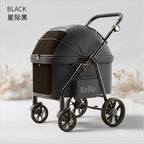 STLFBello New Design Foldable Pet Stroller for Large Dogs 4 Wheels Premium Travel Carrier