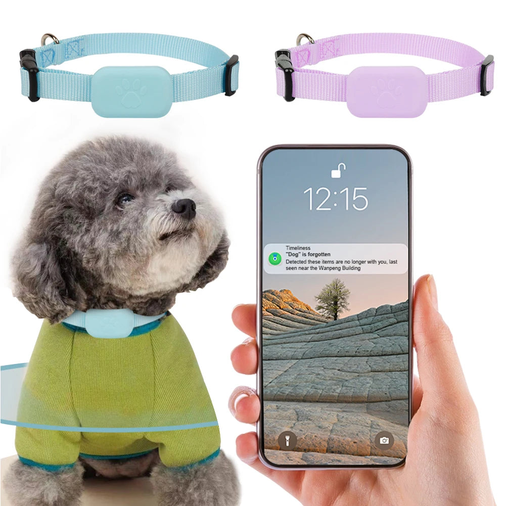 Battery-Operated GPS Dog Collar Tracker for iOS - Adjustable Anti-Loss Movement Alert for Cats & Dogs