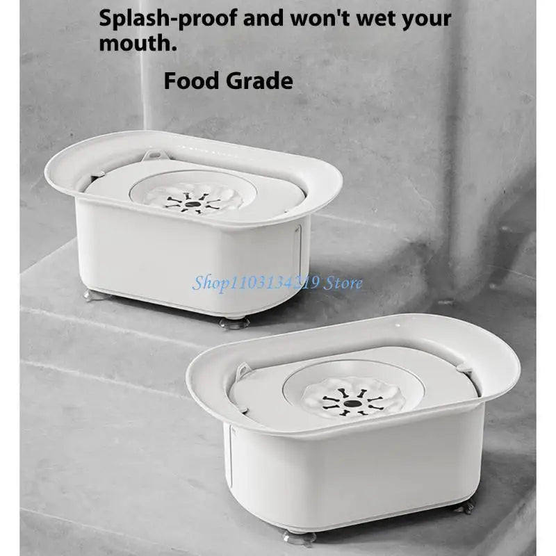 N5KC Spill-Resistant Pet Dog Dish (2200ml, Slip-Proof Base)