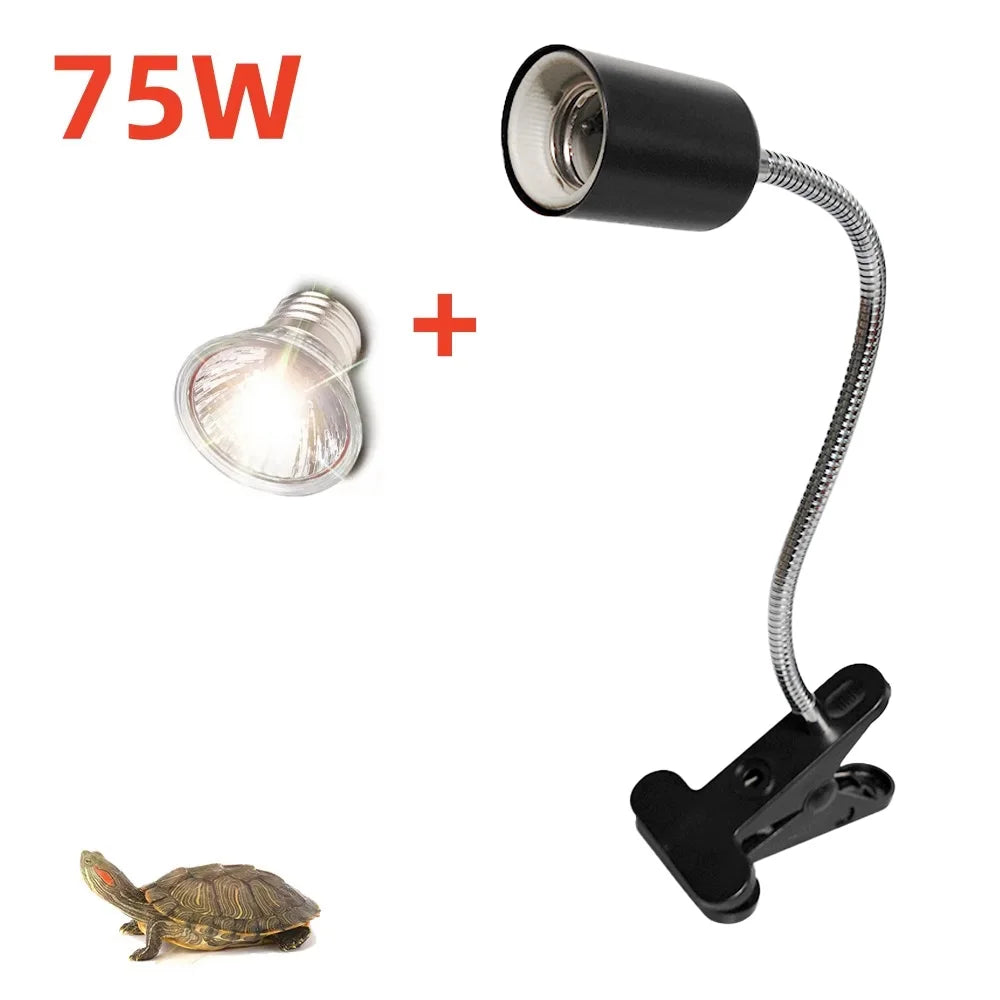 UVA Reptile Light Kit with Clip-On Bulb Lamp Holder Turtle Sun UV Heat Lamp Kit Turtle Light Lizard Lighting EU Plug