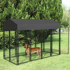 Heavy-Duty Outdoor Dog Kennel with Roof & Weatherproof Cover