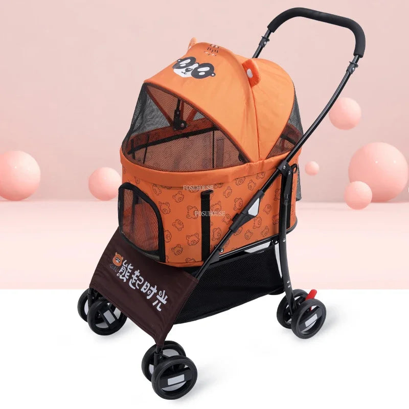 Separable Dog Stroller, Portable Foldable Pet Cart, Lightweight Medium Dogs Carrier, Creative Outdoor Pet Travel Supplies Gear