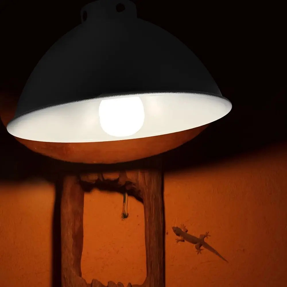 1Pcs Dome Heating Reptile Light Fixtures Aluminum Black Animals Heat Lamp Protector Lampshade Shell