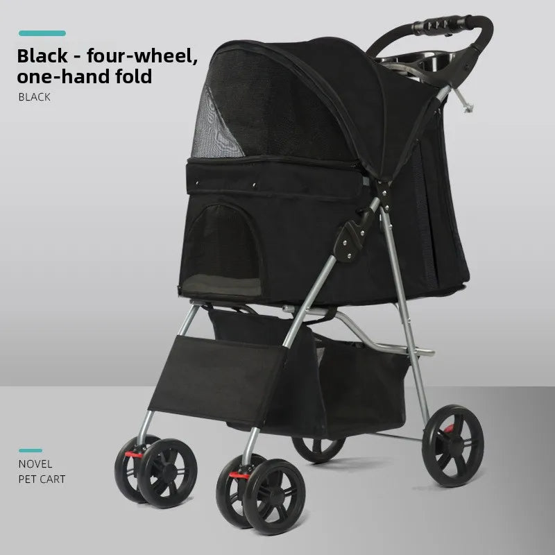 Portable Foldable Disabled Pet Stroller Outdoor Lightweight Cat Dog Cart Wholesale Cat Stroller Pet Trolley Puppy Stroller