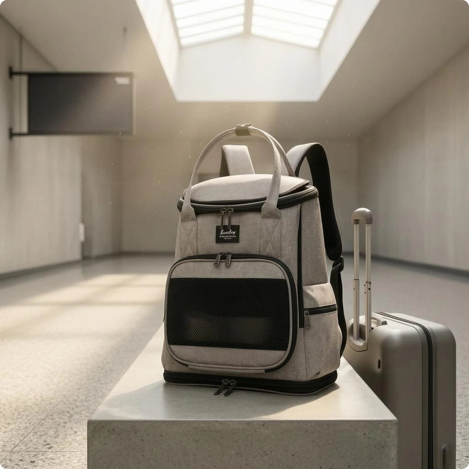 Pet Carrier Backpack Zippered Mesh Pet Carrier Backpack Water-Resistant Easy to Clean for Travel