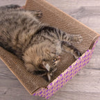 Catnip-Infused Corrugated Cat Scratcher Lounge Bed