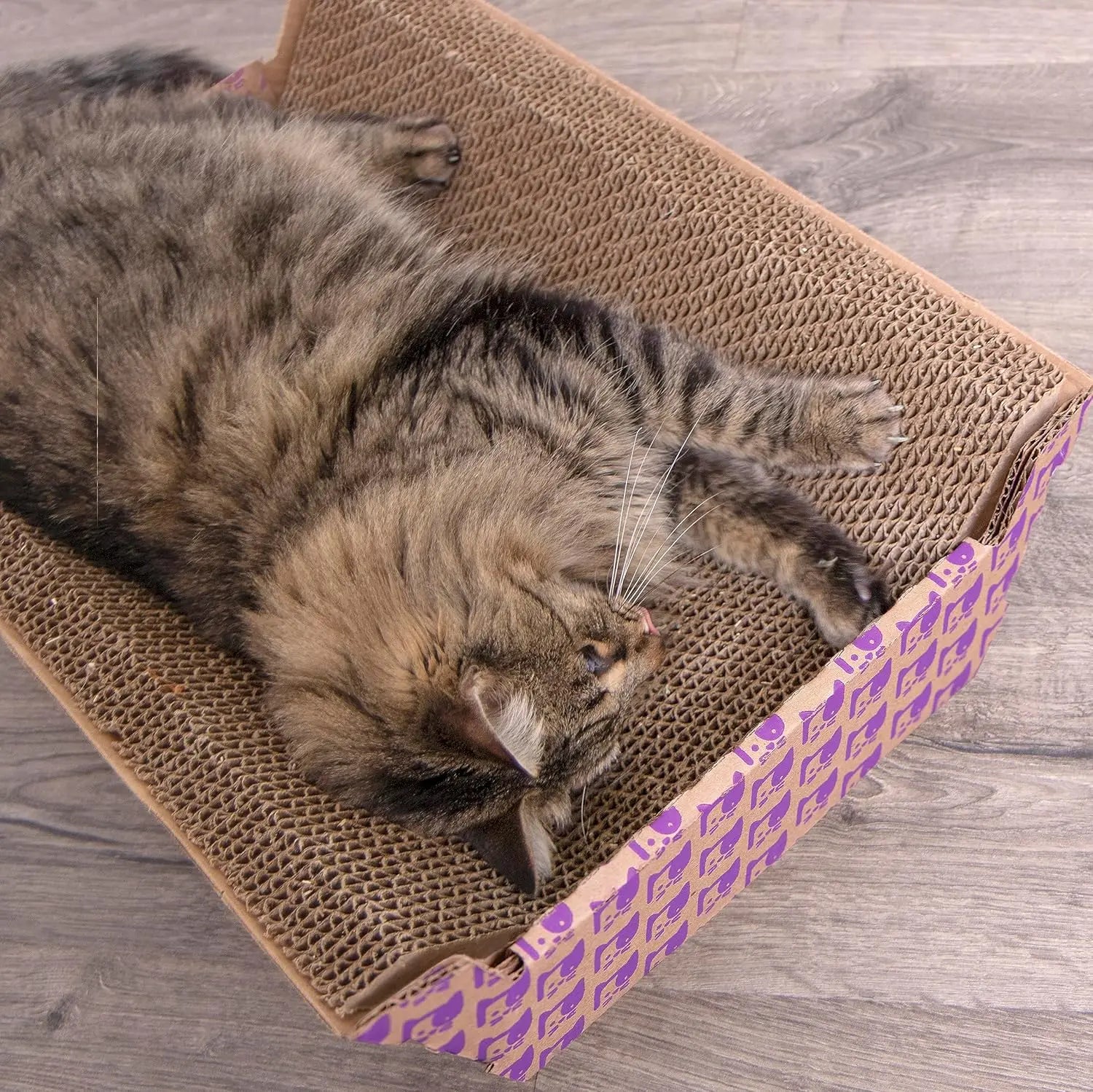Catnip-Infused Corrugated Cat Scratcher Lounge Bed
