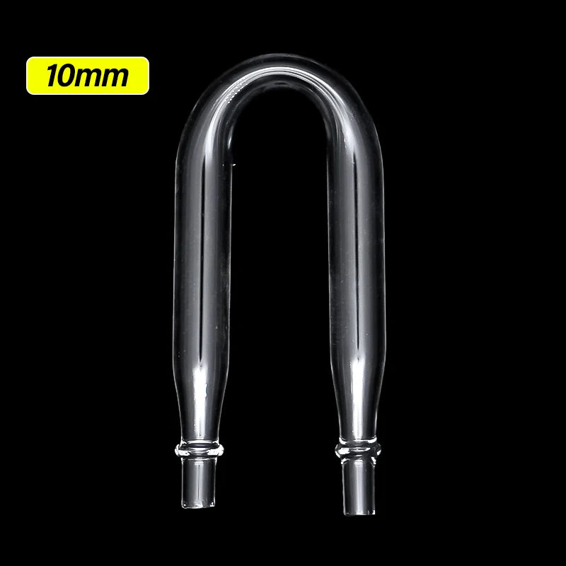 Aquarium U-Shaped Glass CO2 Tube Connector (Air Pipe Check Valve, CO2 Diffuser Accessory)