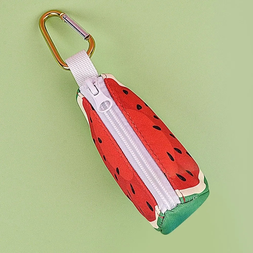 Watermelon Dog Poop Bag Dispenser with Hanging Ring (Portable, Colorful)
