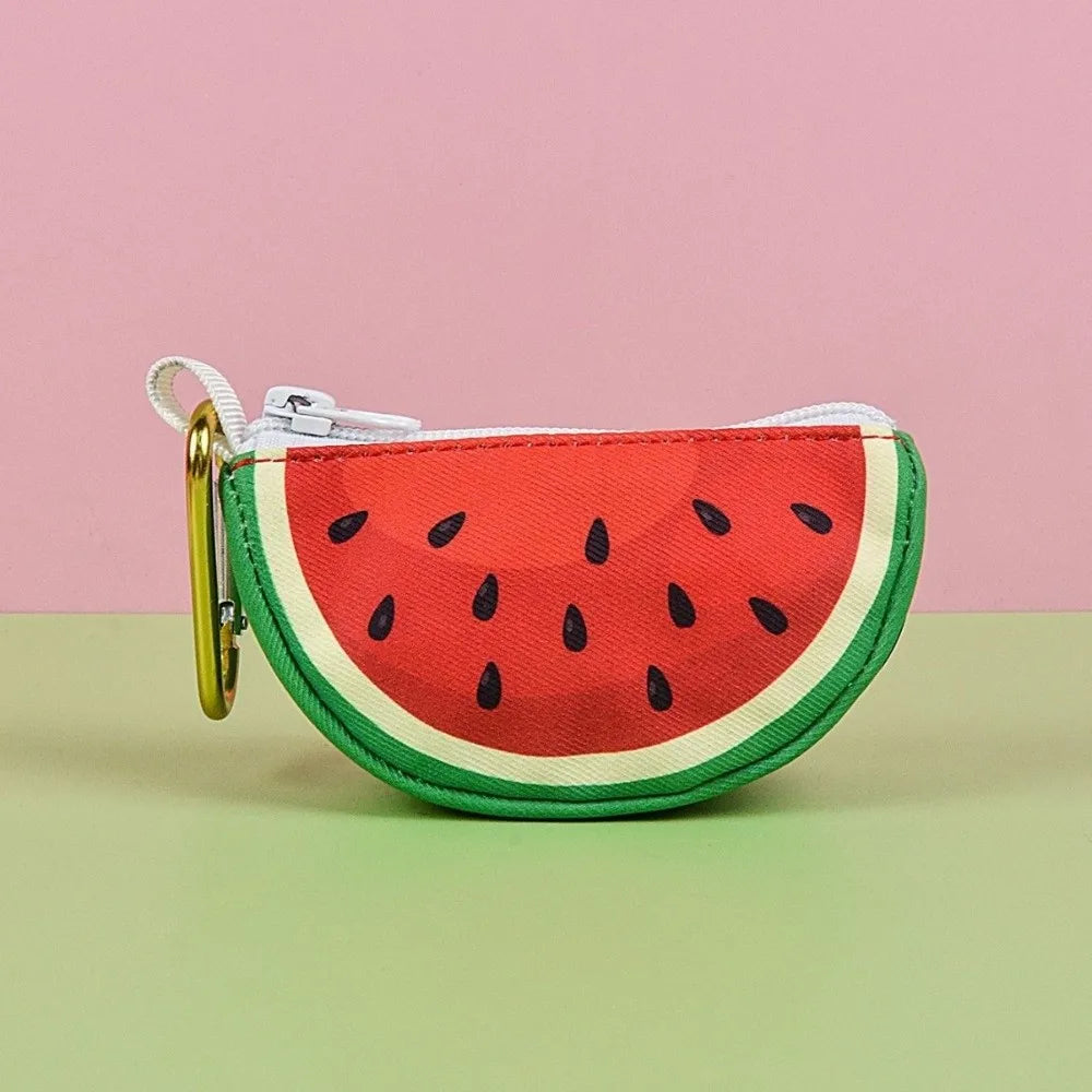 Watermelon Dog Poop Bag Dispenser with Hanging Ring (Portable, Colorful)