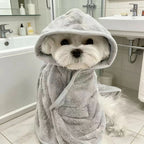 Pet Bathrobe Quick Drying Soft Pet Bath Towel Robe Absorbent Soft Pets Bathrobe Dog Bath Towel for Small Medium Dogs and Cats