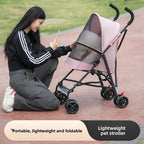 Crossborder Pet Stroller Cat Dog Teddy Lightweight Portable Foldable Outdoor Travel Pet Trolley Trolley for Dog Pet Stoller