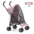 Cool Mesh Pet Stroller for Small Dogs and Cats Lightweight Suitable for All Road with Removable Liner Safety Tether Easyto Store