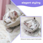 Waterproof Adjustable Cat Recovery Cone Collar — Warm Breathable Anti-Bite Elizabethan Pet Wound Protector