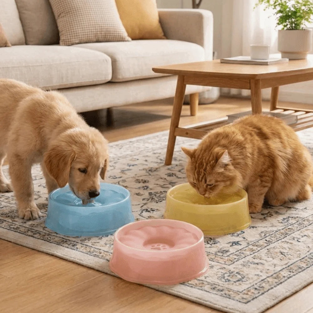 Plastic Anti-Splash Floating Dog Water Bowl (Large Capacity, Spill-Proof)