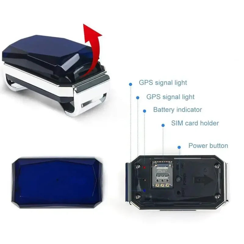IP67 Waterproof WiFi GPS Pet Collar Tracker with LED Light - Anti-Loss Locator for Dogs, Pets & Kids
