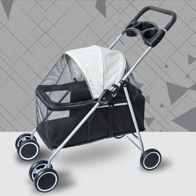 Separable Dog Stroller, Portable Foldable Pet Cart, Lightweight Medium Dogs Carrier, Creative Outdoor Pet Travel Supplies Gear