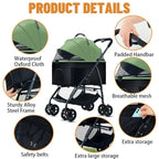 For Medium Dogs Cats 3-in-1 Pet Dog Stroller Wagon Removable Carrier Up to 55lbs Dog Carrier Backpack Travel Stroller