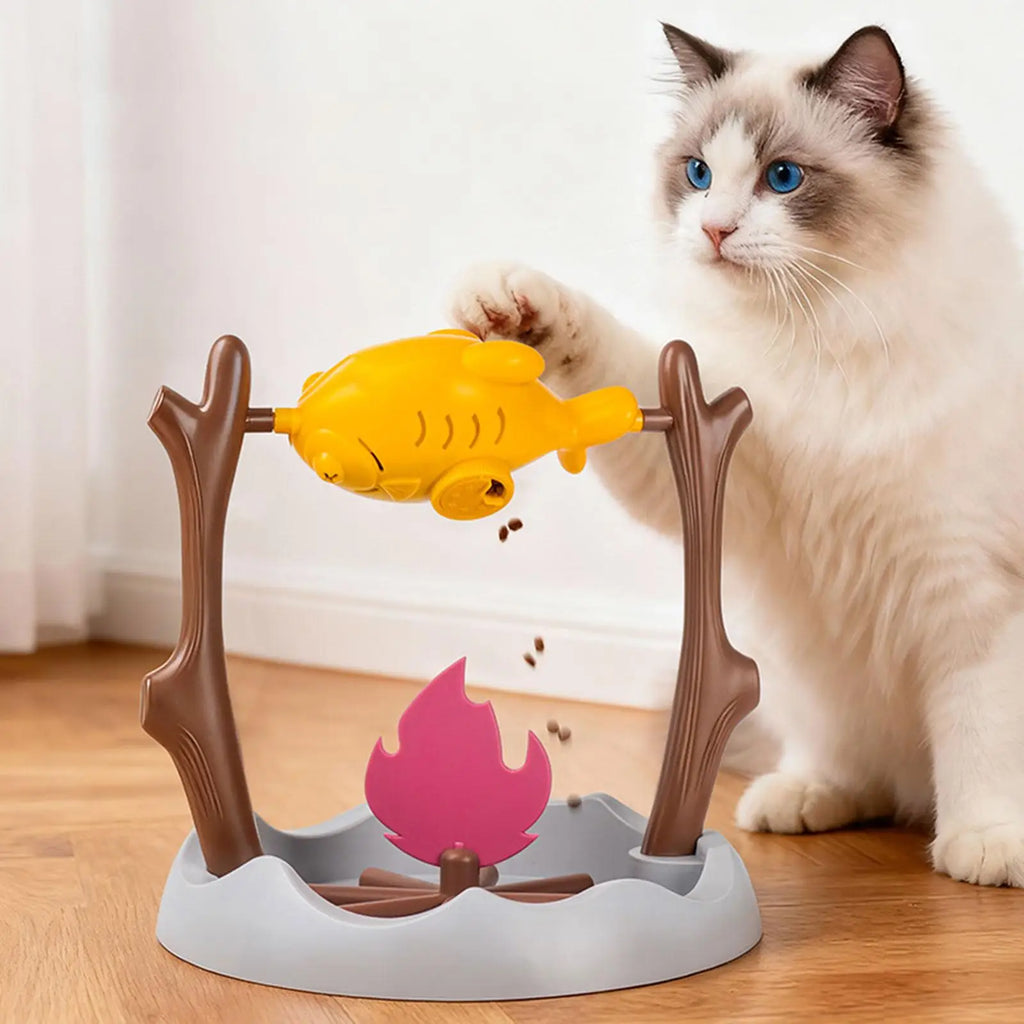 360° Rotating Chicken Leg Slow Feeder Cat Enrichment Toy