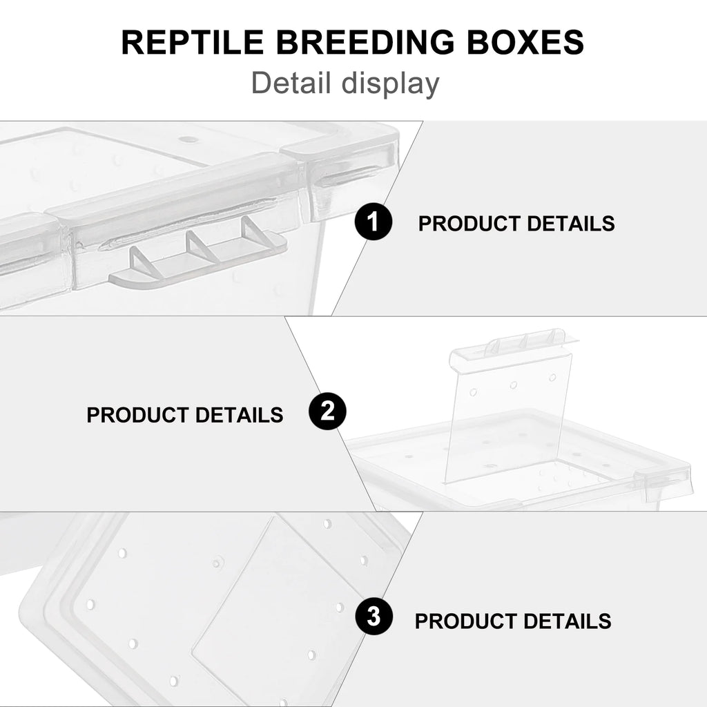 100 Pcs Pet Feeding Box Acrylic Terrarium Reptiles Lizard Spider Cage Kennel Animals Food Incubator Tank