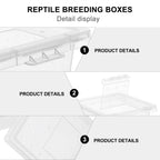 100 Pcs Pet Feeding Box Acrylic Terrarium Reptiles Lizard Spider Cage Kennel Animals Food Incubator Tank
