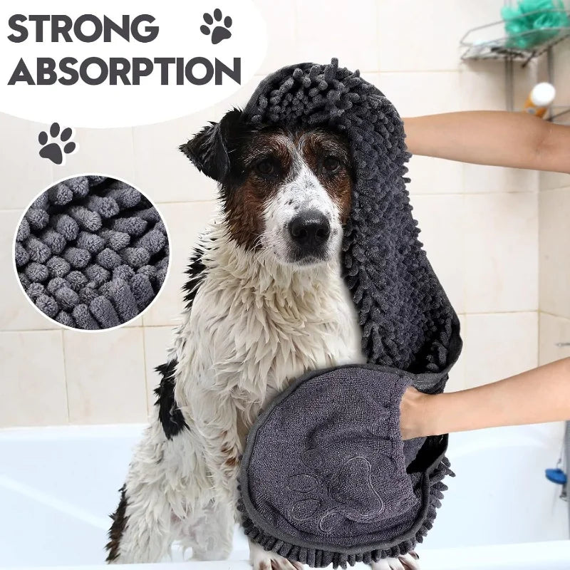 Large Absorbent Quick-Drying Pet Cat Dog Bath Towel Golden Hair Blanket Teddy Small Dog Bath Supplies