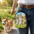 Dog Training Snack Bag with Hook Buckle (Cartoon Print, Waterproof)
