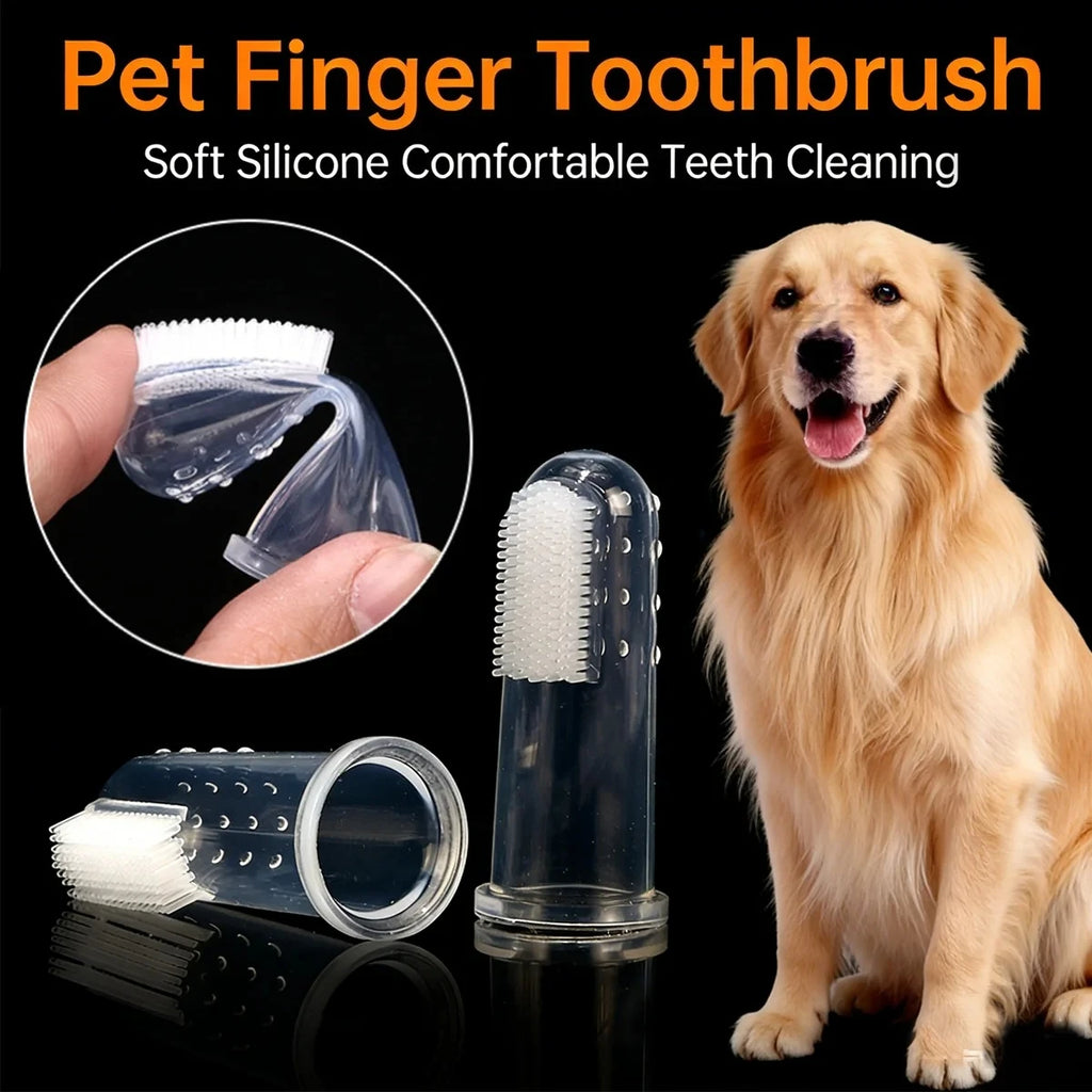 1 Pc Soft Silicone Pet Finger Toothbrush Gentle Dental Care Tool for Dogs & Cats Easy to Use Teeth Cleaning Brush