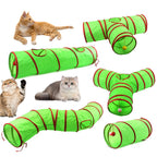 Christmas Cat Tunnel Toy — Foldable Crinkle Play Tube for Interactive Training