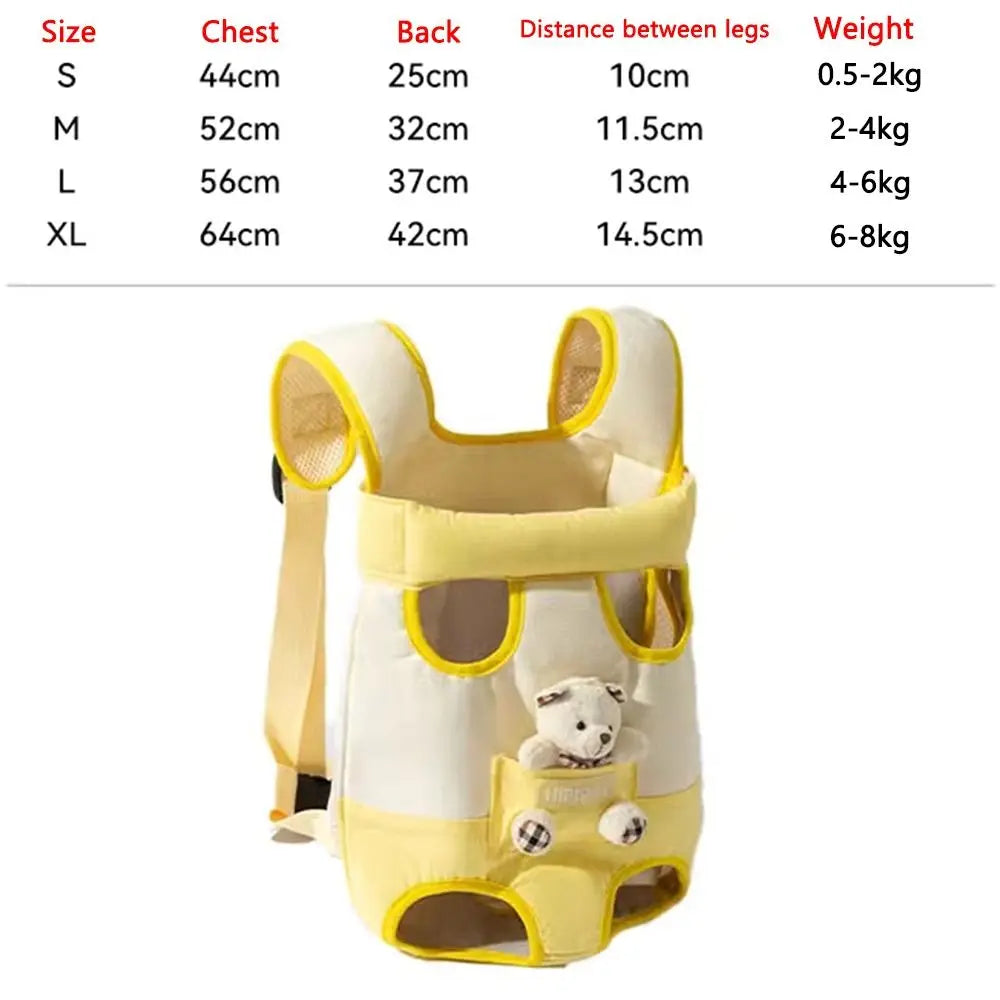 Portable Pet Chest Bag Four Feet Comfortable Dog Double Shoulder Bag Adjustable Shoulder Strap Breathable Pet Carrying Supplies