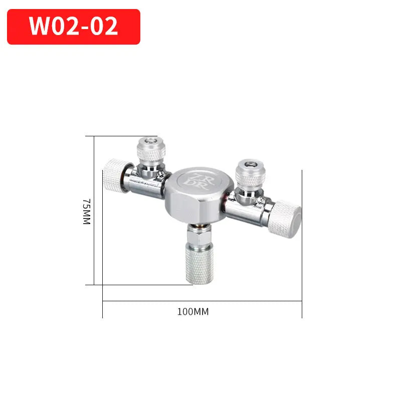 ZRDR Stainless Steel Aquarium Multi Way CO2 Distributor Splitter Needle Valve, Check Valve Bubble Counter for Solenoid Regulat