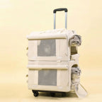 Transportbox Foldable Wheeled Pet Carrier Breathable Rolling Trolley Base for Travel and City Walks