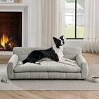 Elevated Linen Sofa Bed for Large Dogs (Beige)