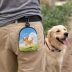 Portable Dog Training Snack Bag Cartoon Pattern Waterproof Dog Treat Pouch with Hook Buckle Leak-proof Pet Food Storage Bag