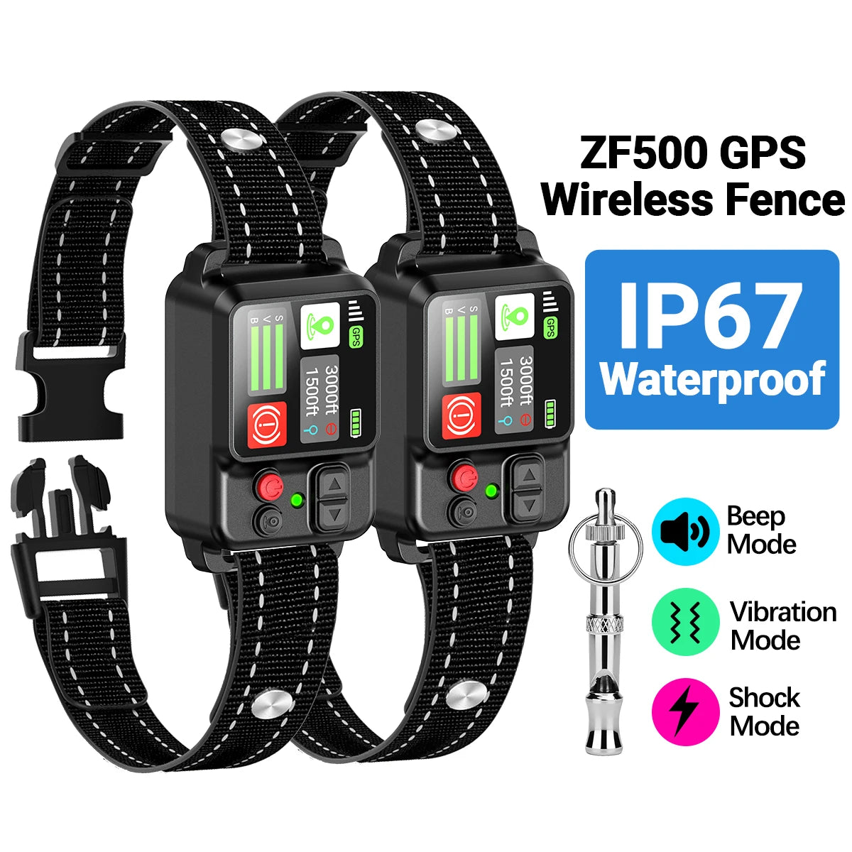 Orcleab IP67 Waterproof GPS Wireless Electric Fence System for Dogs - Adjustable Warning Strength for Outdoor Use