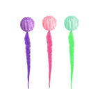 3-Pack Bouncing Caterpillar Cat Toy Wands — Bite-Resistant Rubber Ball with Tail for Kittens