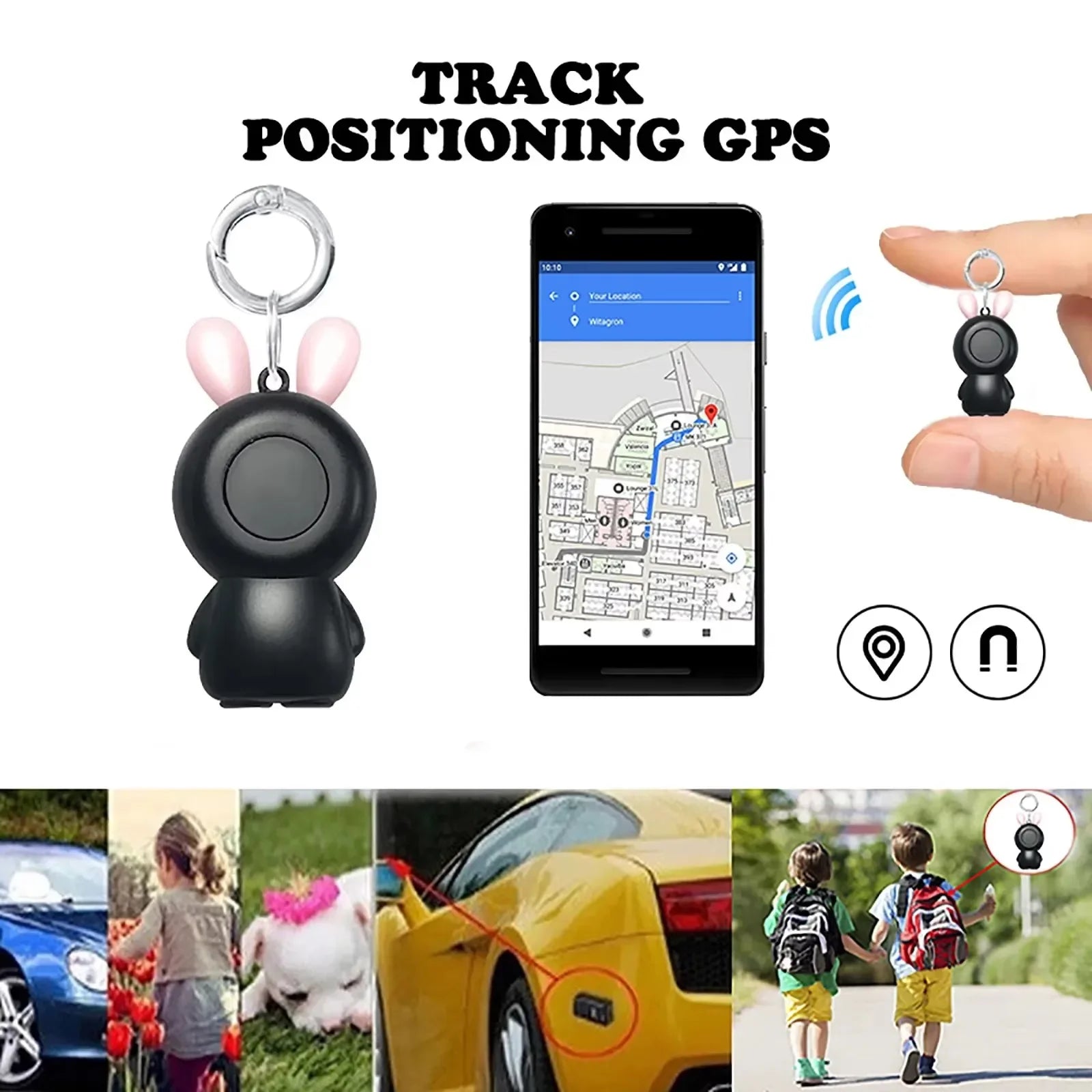 Mini Smart GPS Bluetooth Anti-Loss Tag - Real-Time Location Finder for Keys, Pets, Dogs, Cats & Kids