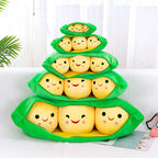 Pea Pod Plush Stuffed Toy — Cute Funny Dutch Bean Doll Birthday Gift & Home Decor