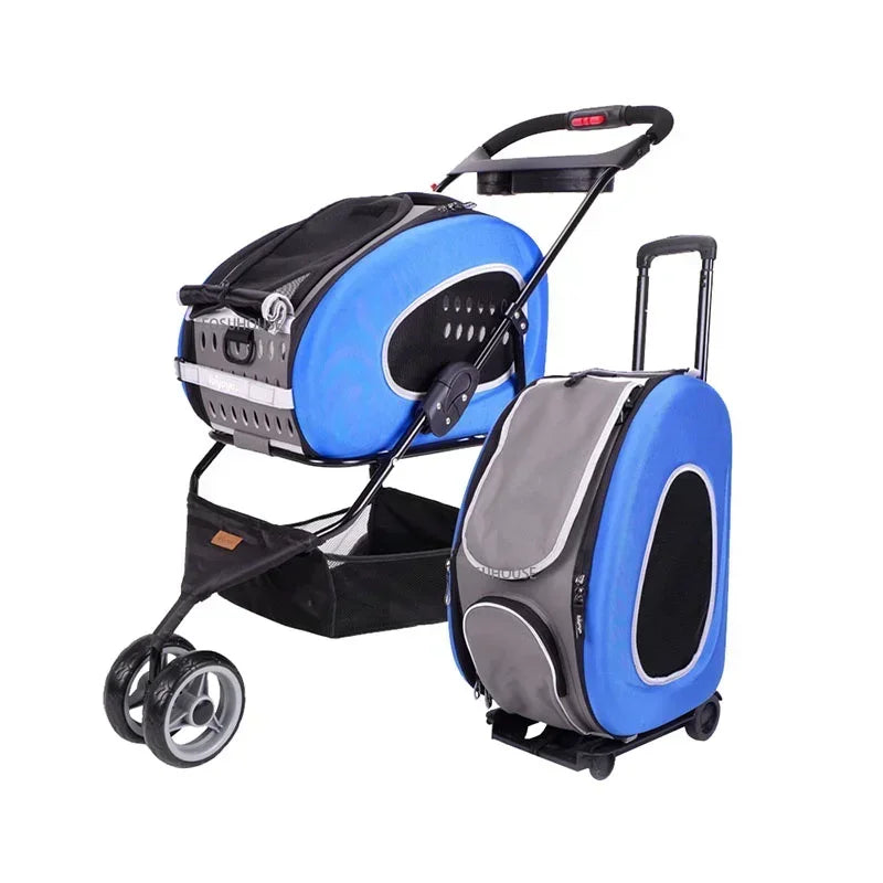 Pet Carrier Trolley Foldable Lightweight Large Capacity Portable Cat Dog Outdoor Shopping Travel Carrier