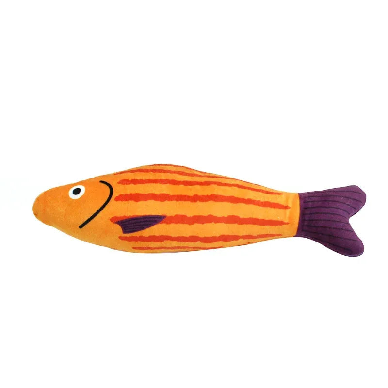 Realistic Catnip & Silvervine Plush Fish Kicker Toy — Interactive Wand & Chew-Resistant Cat Toy