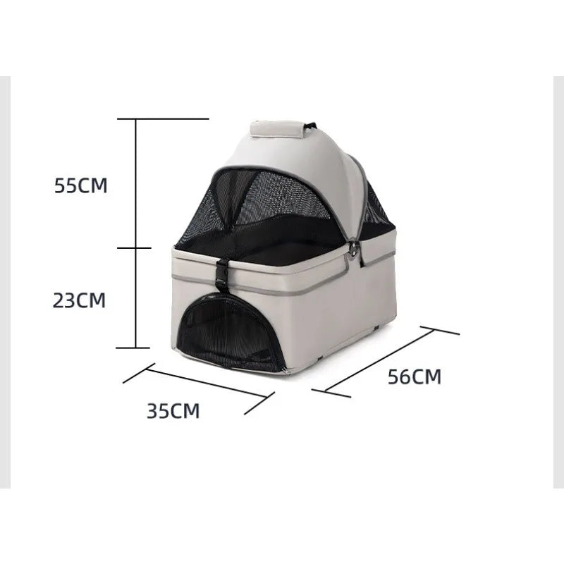 3-in-1 Folding Dog Stroller Pet Stroller 4 Wheel Foldable Pet Stroller with Detachable Carrier Storage for Small Dogs Cats