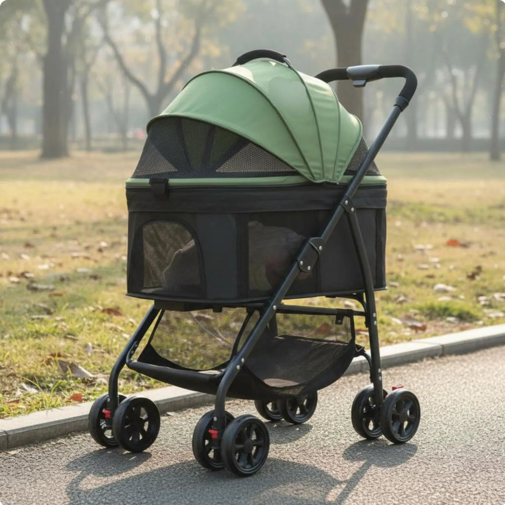 Foldable Pet Pet Transport Full Rotation Wheels Detachable Pet Carrier Pet Transport Lightweight Dog Cat Animal Carriage Storage