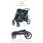 Pet Stroller for Large Dogs and Multiple Cats, Spacious Dog Cat Carrier, Durable Pet Travel Cart, Outdoor Walking Jogging